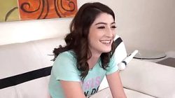 Cute girl Aria Gold tries porn doing her first casting shoot
