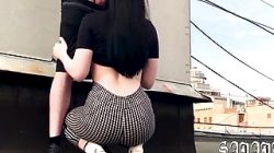 PUBLIC FUCK ON THE ROOF, PHOTO SESSION ENDED WITH A CREAMPIE