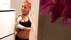 Skinny Teen Maid Nina Give Handjob to her Boss German